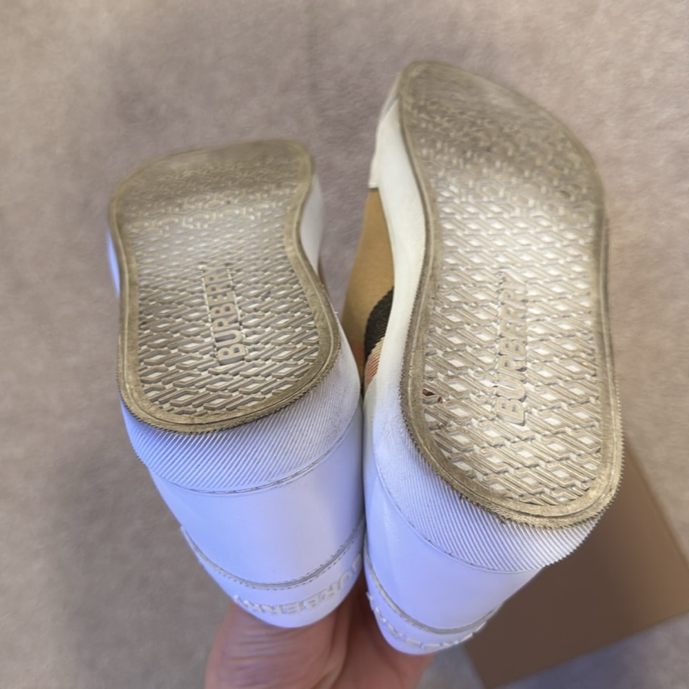 Burberry House Check and Leather Sneakers - Picture 13 of 16
